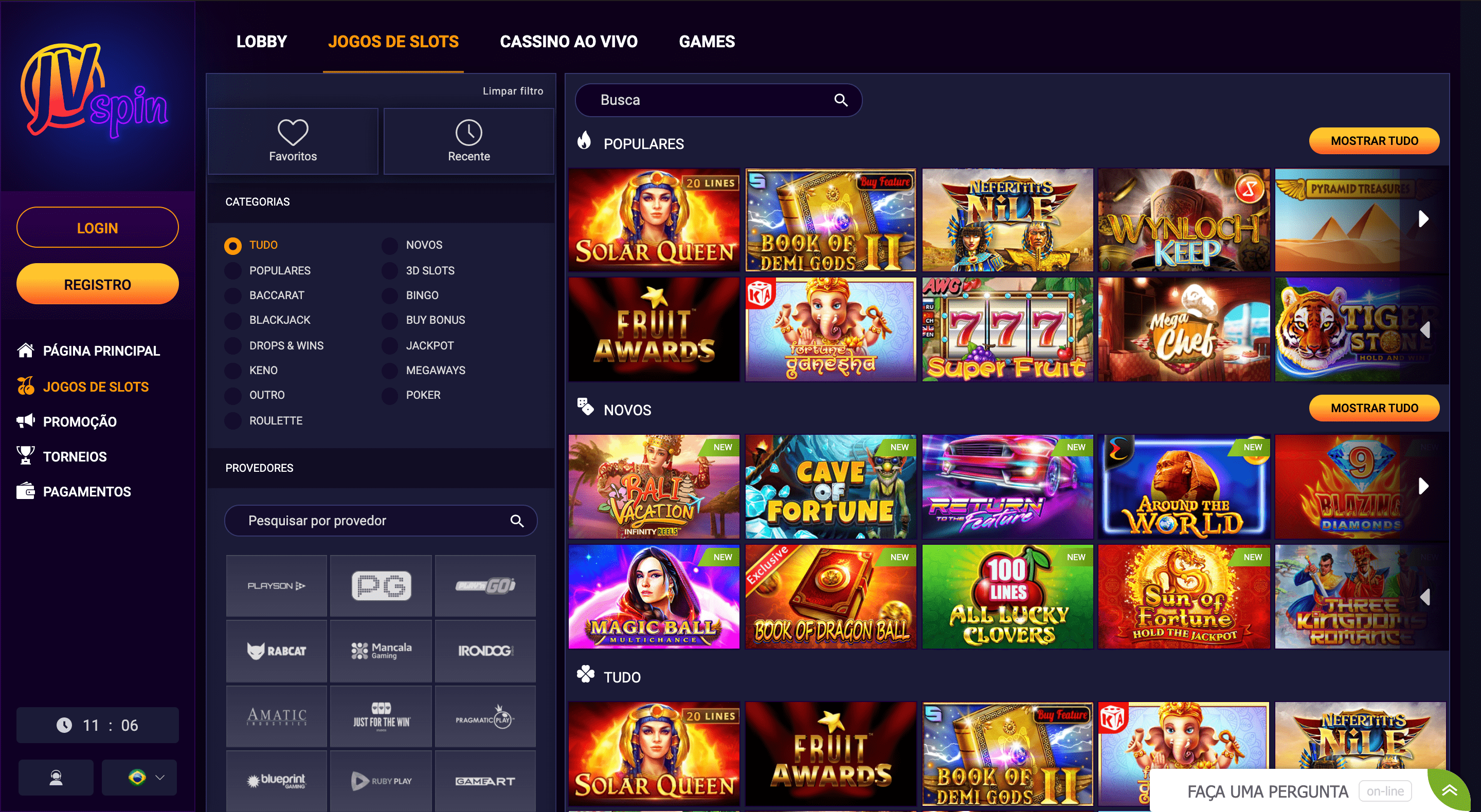 JVspin cassino online jogos