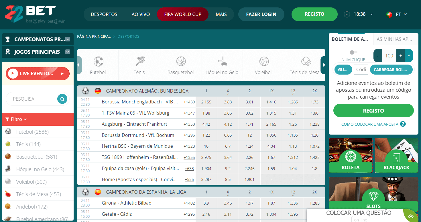 22Bet Cassino Brasil